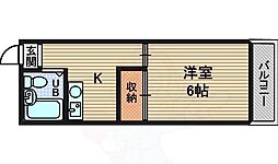 第3サカヱハイツ 1Kの間取図画像