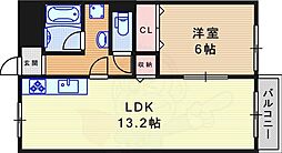 若菱ハイツ 1LDKの間取図画像