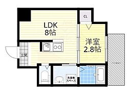 エヌエムキャトフヴァンユイット 1LDKの間取図画像