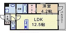 プランドール 1LDKの間取図画像