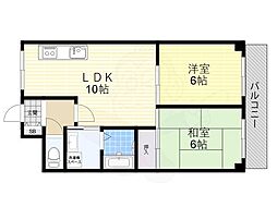 ベルメゾン・若王寺 2LDKの間取図画像