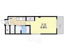 Luxe塚口 1Kの間取図画像
