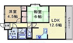 キャトル・セゾン 2LDKの間取図画像