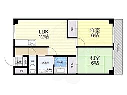 アヴェニール塚口 2LDKの間取図画像