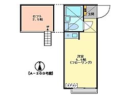 ペアパレス上高田A ワンルームの間取図画像