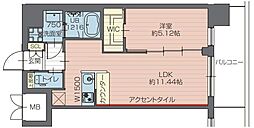 プレジオ川口ASIAN 5階1LDKの間取り