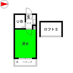 レオパレス西川口第17 1Kの間取図画像