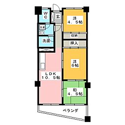 川口グレースマンション 3LDKの間取図画像