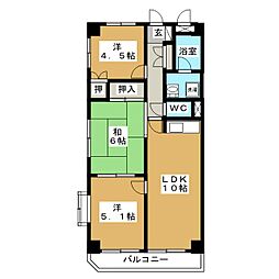 ジュネグリーン 3LDKの間取図画像
