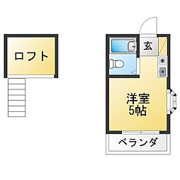ペアパレス五十鈴 ワンルームの間取図画像
