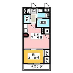 アクシーズタワー川口8 1LDKの間取図画像