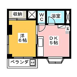 メゾン・ラ・POPO 1DKの間取図画像