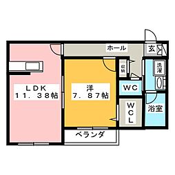 セピアレジデンス 1LDKの間取図画像