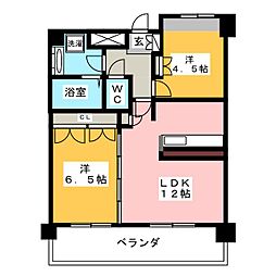リボンシティコミュニティー 2LDKの間取図画像