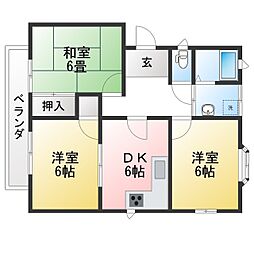 グリーンハイツ 3DKの間取図画像