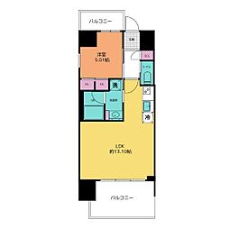 プレジオ川口 1LDKの間取図画像