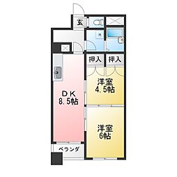サーラ川口128 2DKの間取図画像