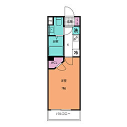 S-RESIDENCE北戸田 5階1Kの間取り