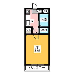 アーケティックマンション2 ワンルームの間取図画像
