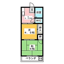 サンロードハイム 2Kの間取図画像