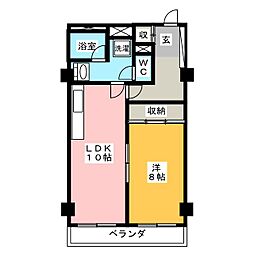 コロネード蕨 1LDKの間取図画像