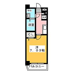 アルファコート蕨-2 1Kの間取図画像