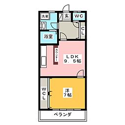 小日向ビル 1LDKの間取図画像