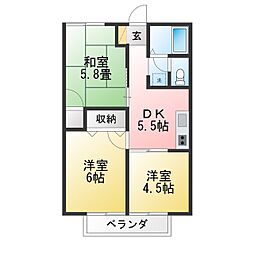 H・I・Tハイツ 3DKの間取図画像