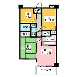 ダイアパレス志木 2階3LDKの間取り