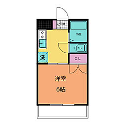 セイコウマンション 2階1Kの間取り