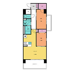 アーバン　トレジャー　ケヤキ 2階1SLDKの間取り