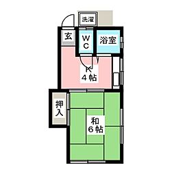 ハイム赤塚 1DKの間取図画像