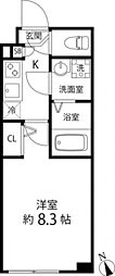 プレール・ドゥーク成増 1Kの間取図画像
