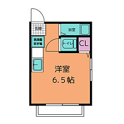フルーレA・K ワンルームの間取図画像