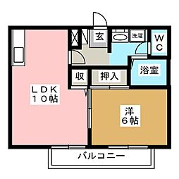 Sコート 1LDKの間取図画像