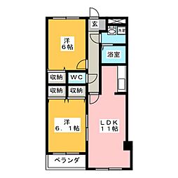 ピソアネシス2号館 2LDKの間取図画像