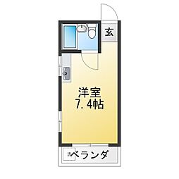 コーポユング ワンルームの間取図画像