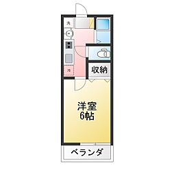サンロイヤル 1Kの間取図画像