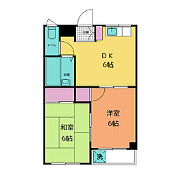 コーポ野火止 3階2DKの間取り