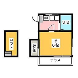コーポタナベ 1階1Kの間取り