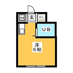 ファースト清瀬 4階ワンルームの間取り