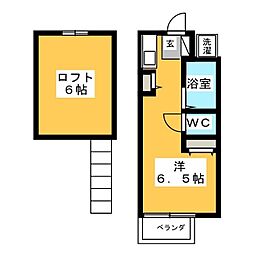 ラークヒルズK2 ワンルームの間取図画像