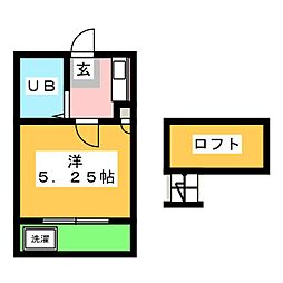 メルヘンリーベ 1Kの間取図画像