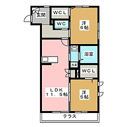 コートグランデ1 2LDKの間取図画像