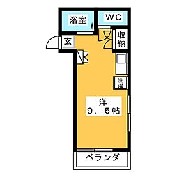 ハイツフローリア ワンルームの間取図画像