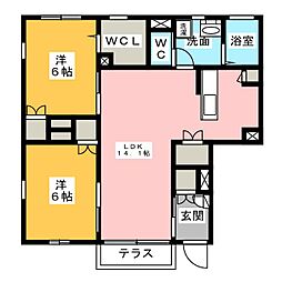 フラットR 2LDKの間取図画像
