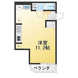 アビデ ワンルームの間取図画像
