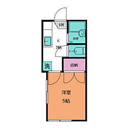 高砂コーポ 1階1Kの間取り