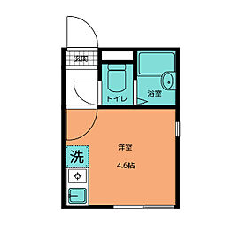 シャンテお花茶屋II 1階ワンルームの間取り