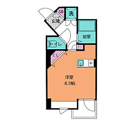 ハミングバード 2階ワンルームの間取り